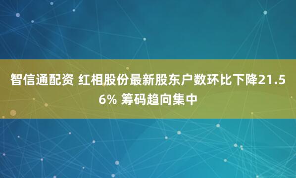 智信通配资 红相股份最新股东户数环比下降21.56% 筹码趋向集中